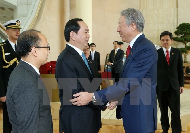 Trân Dai Quang termine sa visite à Singapour - ảnh 1